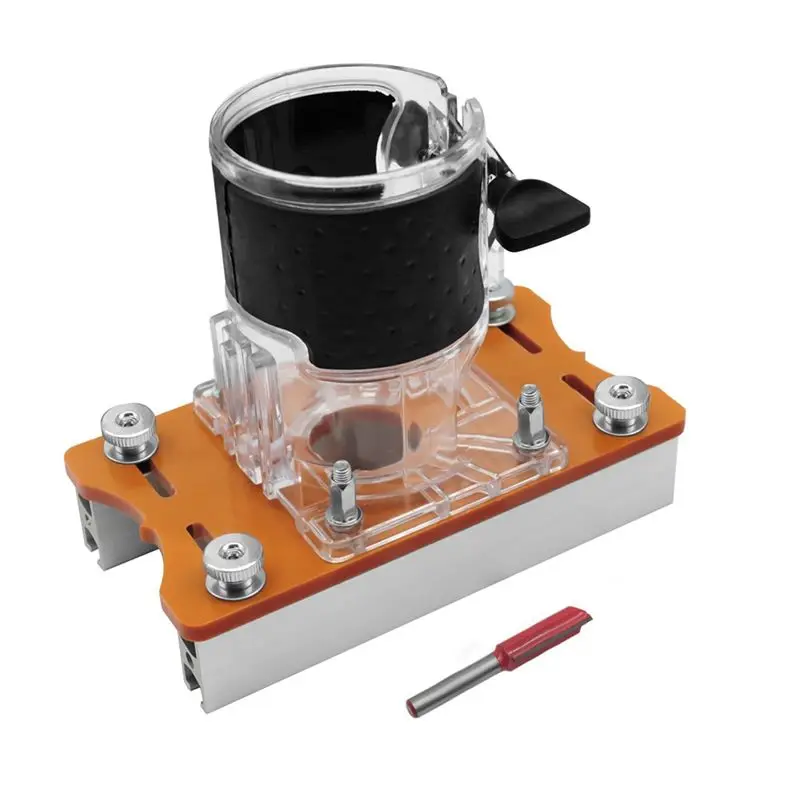 AT16 2 in 1 Fastener Slotting Bracket, Woodworking Router Base,Trimmer Base, Grooving for Cabinet Wardrobe