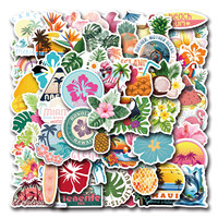 10/30/50/110PCS Tropical Flower Cartoon Sticker DIY Fridge Laptop Luggage Skateboard Graffiti Joke Sticker