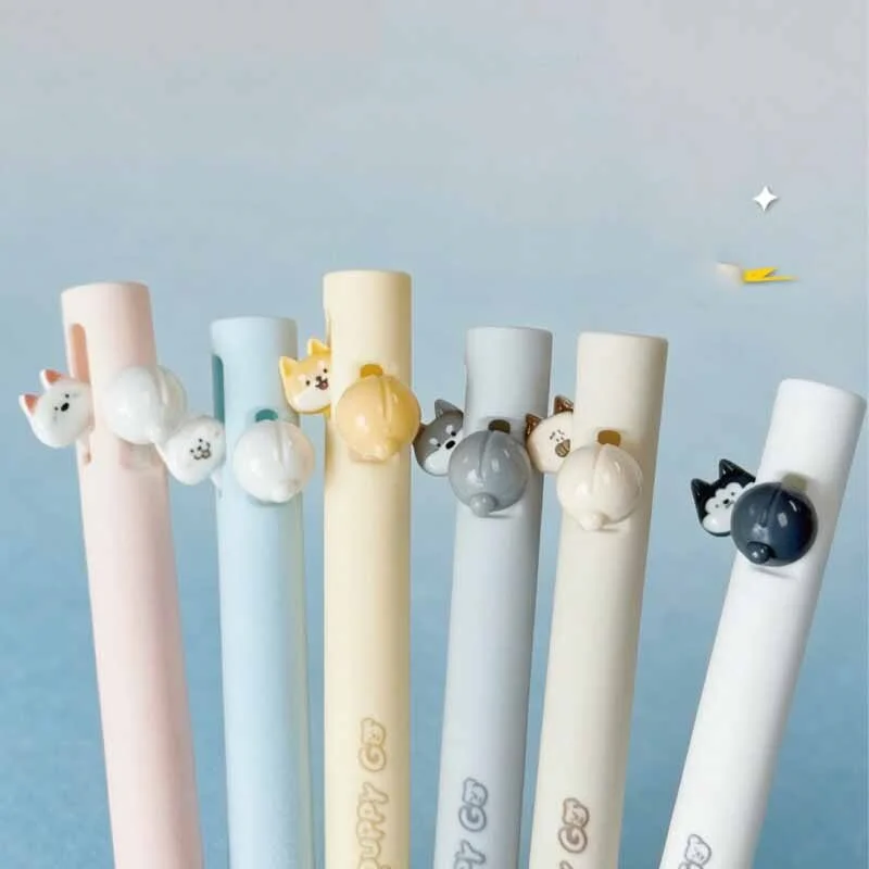 24pcs/lot Creative Cat Dog Mechanical Pencil Cute 0.5MM Drawing Writing Automatic Pen School Office Supplies