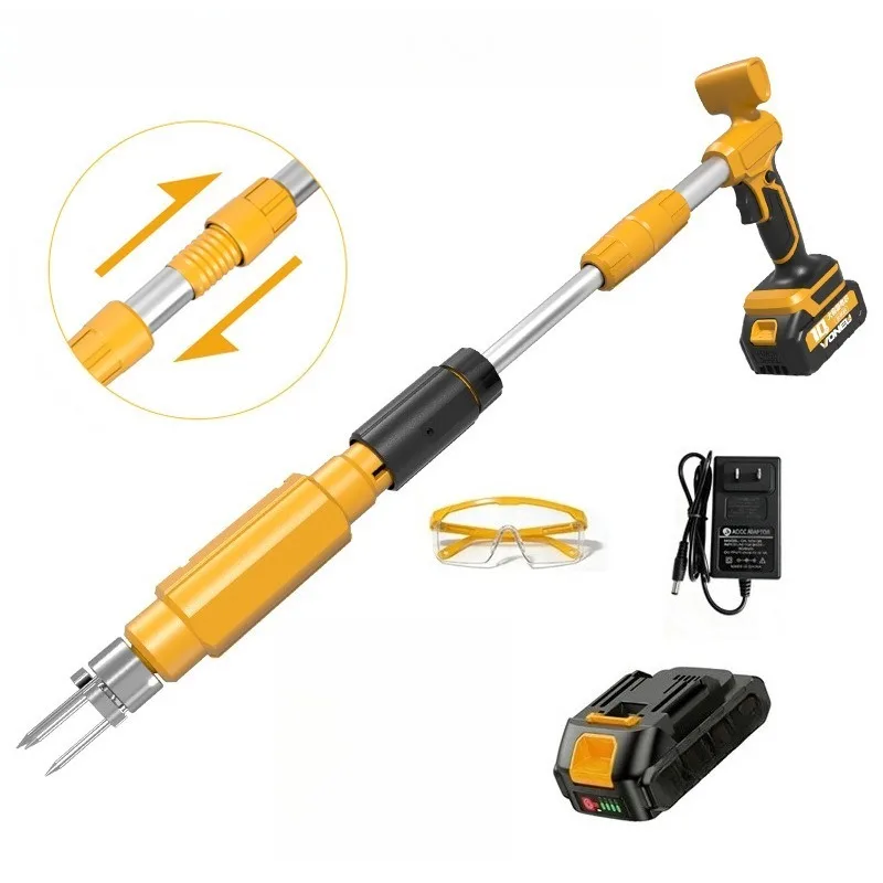 Lithium battery lawn puller, multi-functional telescopic electric lawn mower for garden lawn weeds