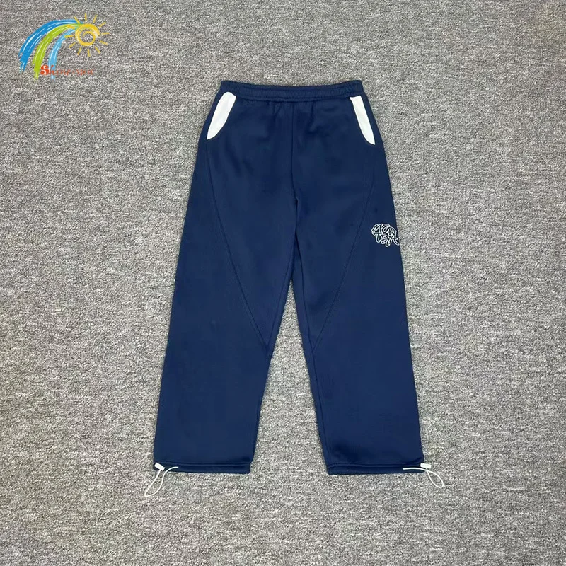 

Осень-зима, высококачественные хлопковые лоскутные темно-синие повседневные брюки для мужчин и женщин, спортивные штаны Mertra с вышивкой логотипа и биркой