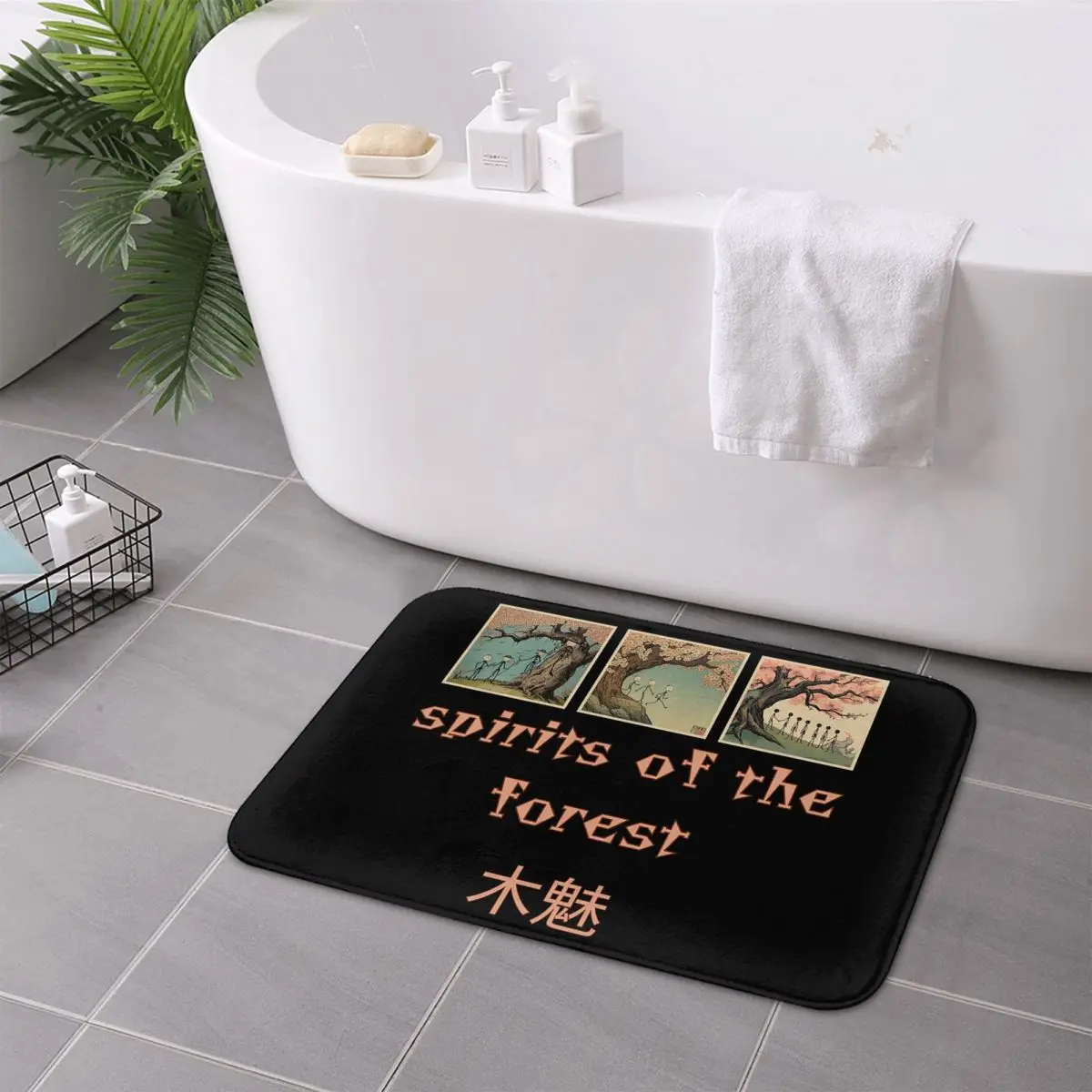 Kodama Princess Mononoke Non-slip Doormat Floor Mat Dust-proo Carpet Rug for Kitchen Entrance Home Bedroom Footpad Mats