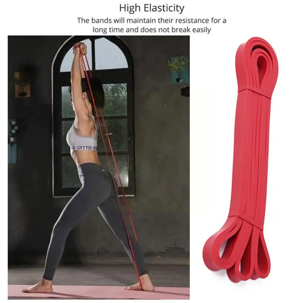 Fitness Resistance Bands Rubber Elastic Expander Bands Gym Red Sport Strength Tension Equipment Exercise Accessories Yoga Y2D2