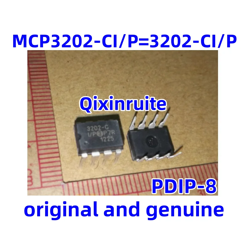 Qixinruite Brand new original MCP3202-CI/P=3202-CI/P=3202-CPDIP-8 analog-to-digital conversion chip ADC integrated circuit IC