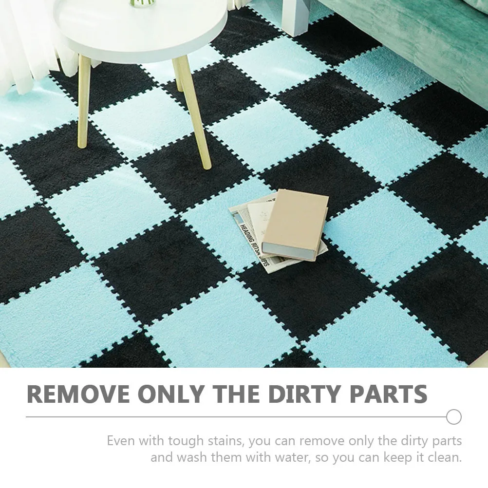 

6Pcs Foam Patchwork Floor Mats Black White Protective Cushion Puzzle Mat Play Crawling Rug Joint Mat Household Carpet