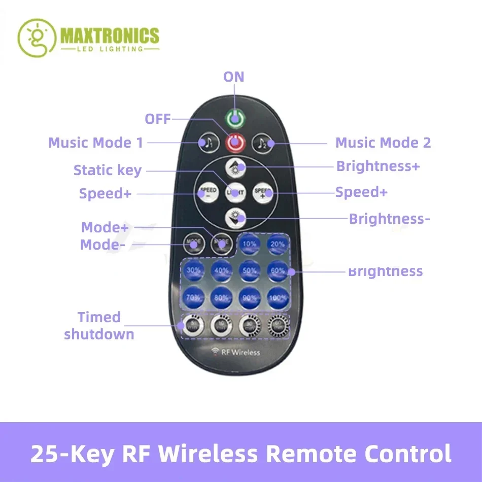 Imagem -02 - Smart Led Bluetooth Controller Dimmer com rf 25-key Remoto sem Fio Fita de Tira Led de Cor Única dc 524v 5050 2835 30a