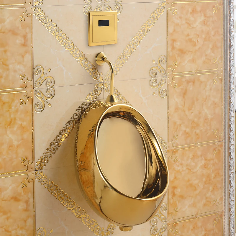 Ceramic Golden Urinal Wall-Mounted Integrated Induction Urinal Bar Men's Urine Cup Deodorant Urinal Funnel