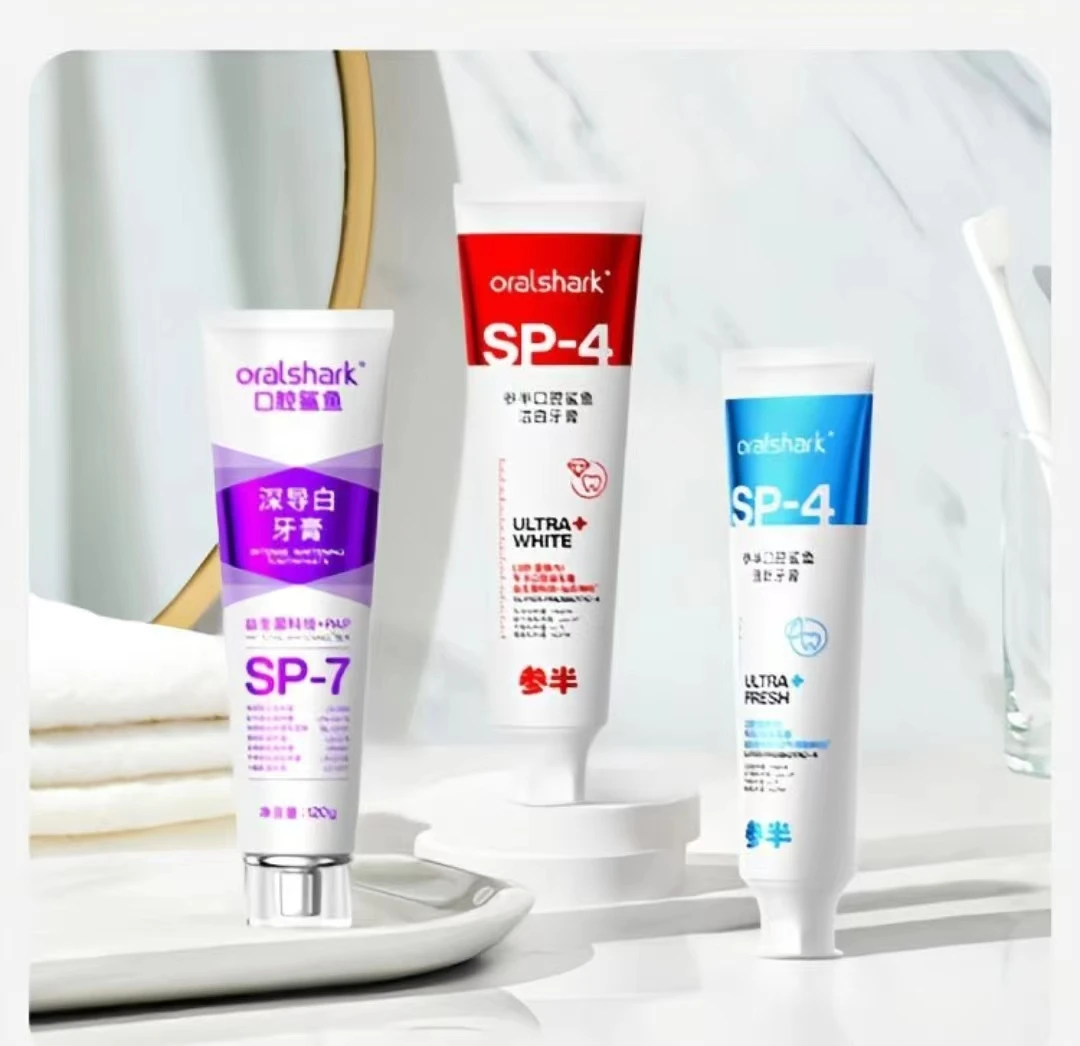 Oralshark SP4 OriginalTooth Whitening Toothpaste With Probiotics Fresh Breath Red Blue Purple Family Pack Gingival Protection zz