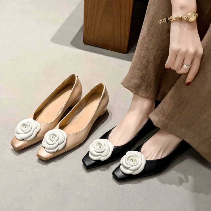 

Full Leather Small Leather Shoes First Layer Cowhide Inner Height Increase Single Shoes Wedge Heel Shoes