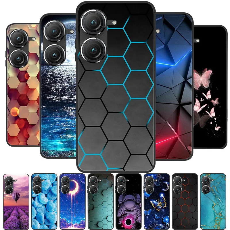 For ASUS Zenfone 9 Case Slim Soft TPU Black Matte Fashion Lovely Phone Case For ASUS Zenfone9 5G Cover Coque Protective Shells