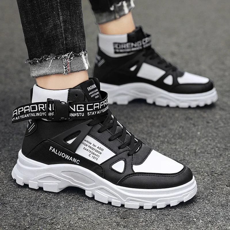 

Men's Boots New Casual Fashion Men's Ankle Boots Retro Sports Platform Sole Heightening Ankle Men Boots Lace-up Shoes for Men