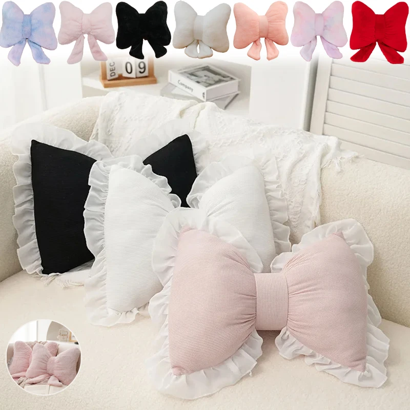 

Simple Bow Pink Sofa Pillow Soft Touch for Office Sleeping,Home Car Back Cushion Living Room Bedroom Cushion Coussin Décoratif