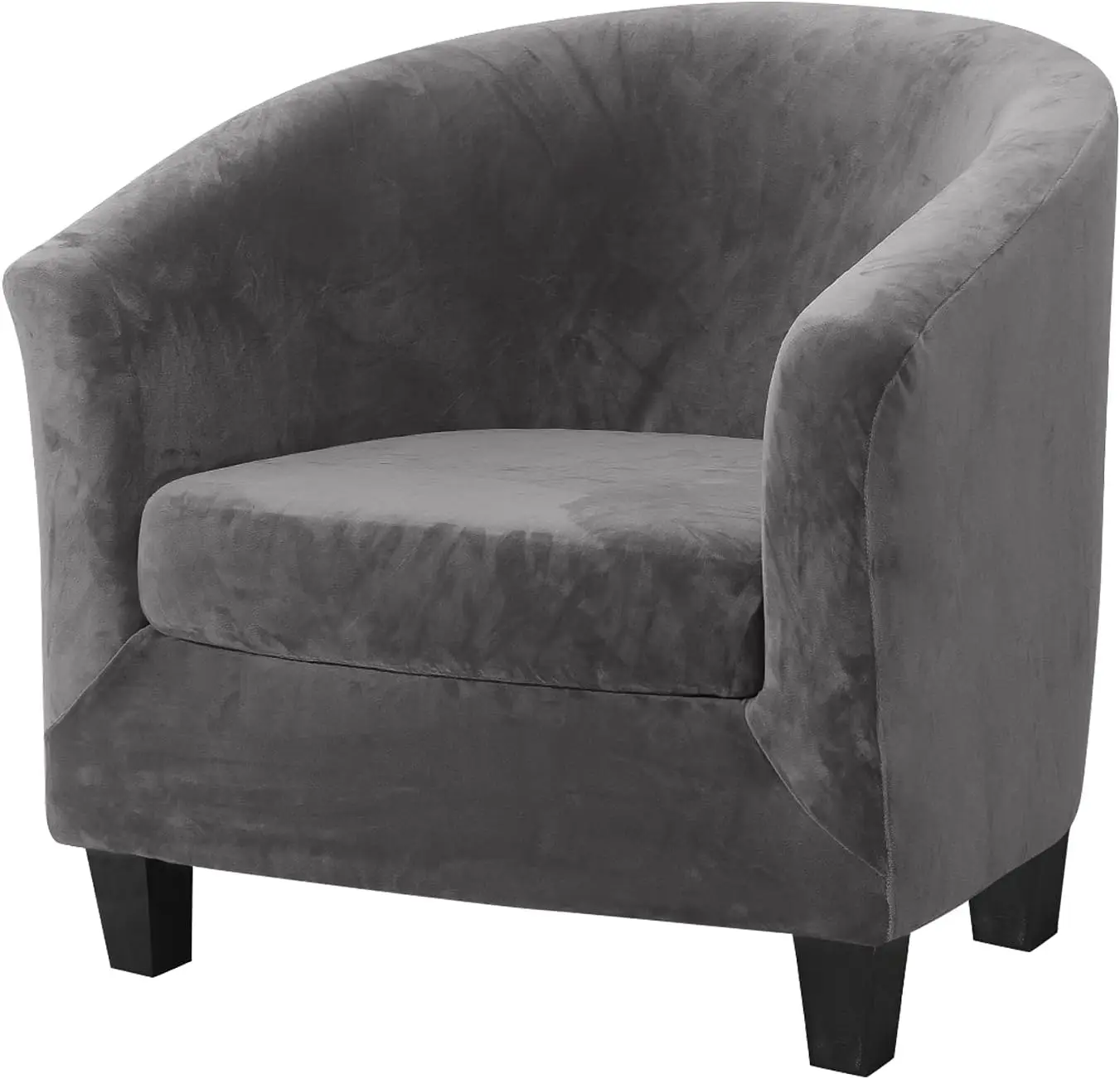 

Tub Chair Slipcover 2-Piece Stretch Club Chair Cover With Cushion Cover Spandex Round Barrel Chair Couch Armchair Furniture