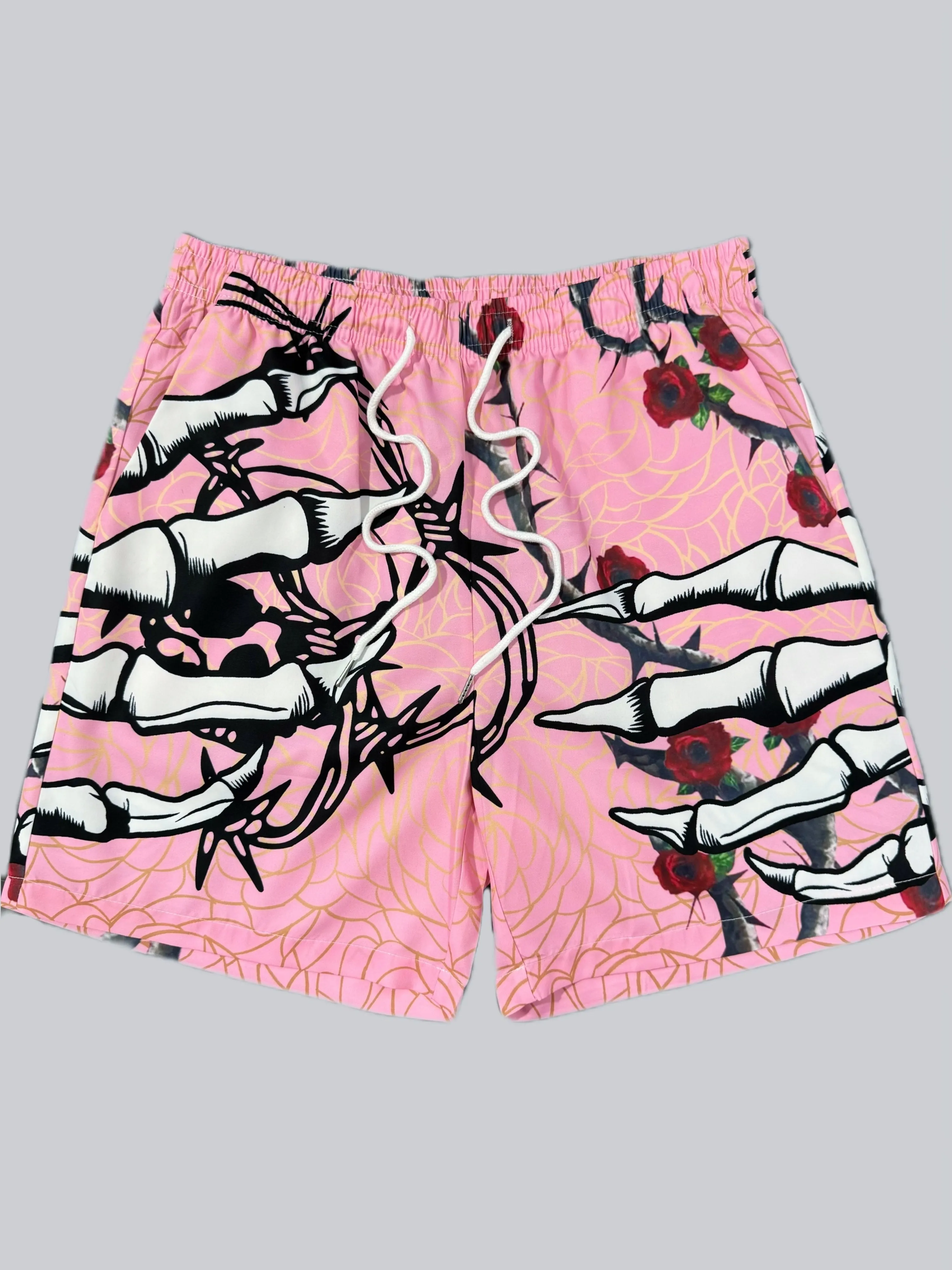 

Лето 2026, новые стильные мужские короткие брюки - дышащие легкие повседневные мужские брюки в стиле хип-хоп с ручкой для катания на роликовых коньках и принтом