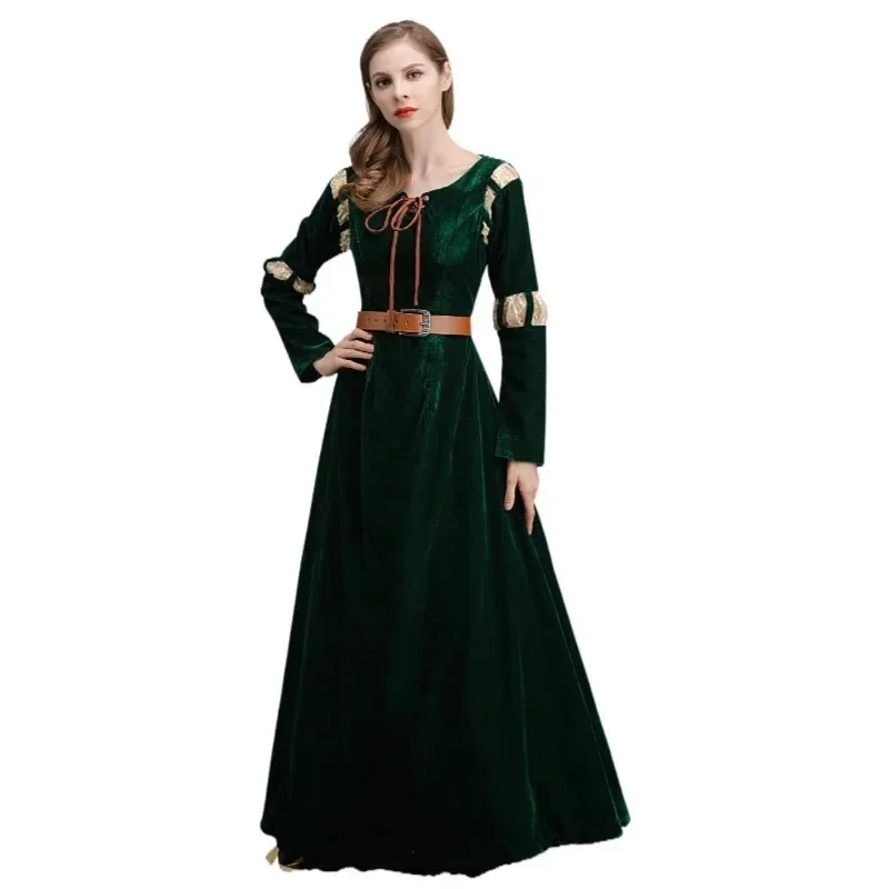 

2025 Halloween Cosplay Anime Brave Princess Cosplay Costume Adult Mei Linda Green Fancy Dress Women Halloween Carnival Party Eve