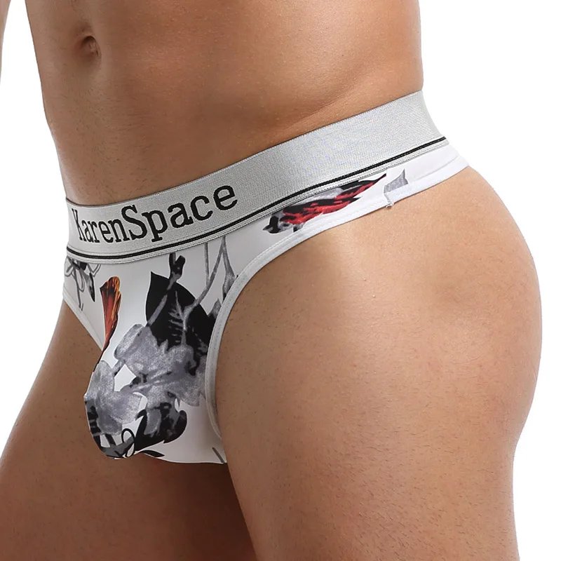 Sexy Gay Jockstrap G-Strings & Thongs Underwear Hollow  buttocks  cotton Men Mesh men underwear thong Penis pouch  bikini