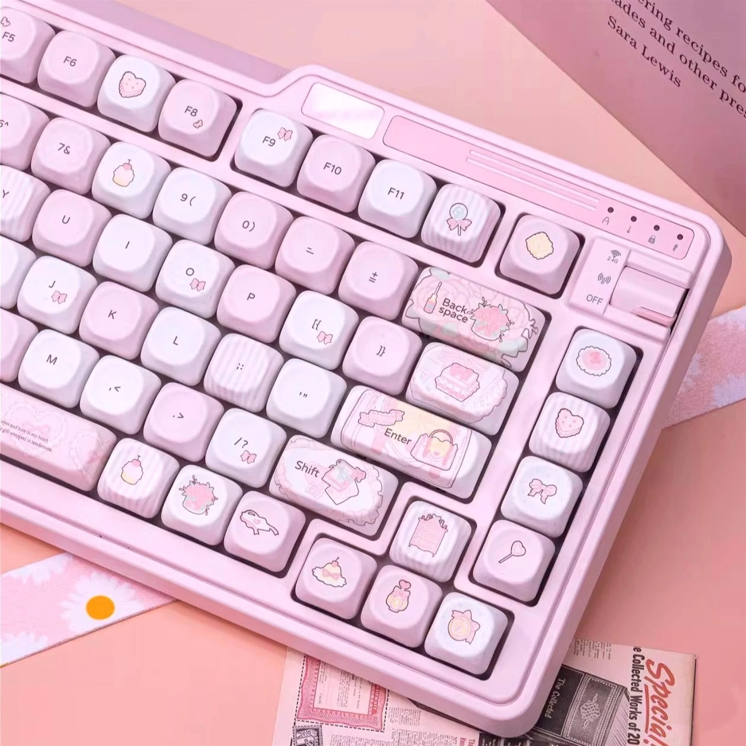 

Милый розовый набор PBT-кейкапов MOA Profile (131 клавиша) для механических клавиатур с переключателями MX (60, 61, 64, 68, 84, 87, 104, 108 клавиш)