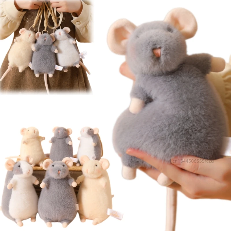 15/21cm Cartoon Runde Weiche Mini-Maus Plüschpuppe Niedliche Grau-Gelbe Langschwänzige Maus Stofftier Roy Wohndekor Geschenk für Kinder