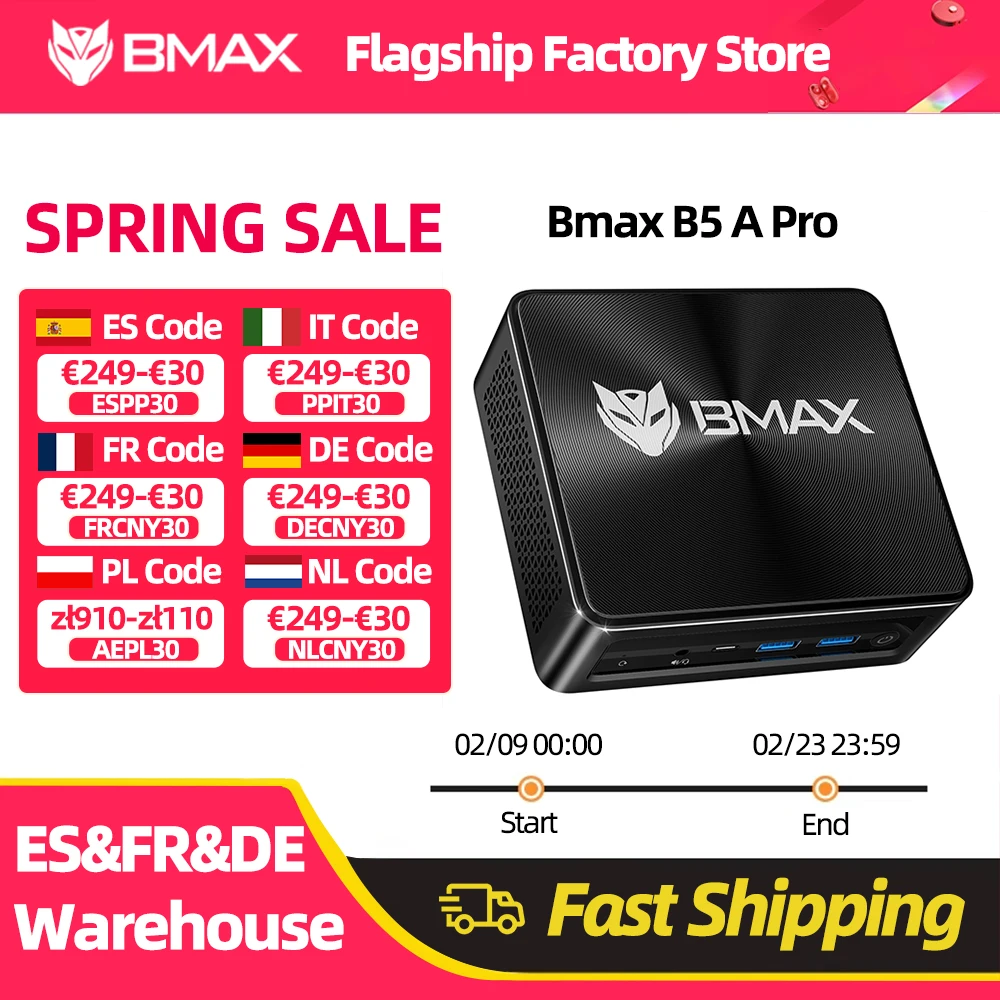 BMAX B5 A Pro AMD Ryzen7 5825U 5700U processeur AMD Radeon graphique 16 Go (prise en charge maximale 64 Go) DDR4 512 Go NVMe SSD Windows 11