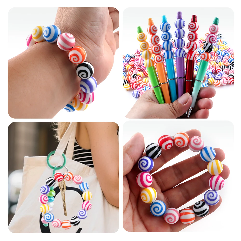 

Новые 10/20 шт. силиконовые бусины с принтом, круглые пищевые силиконовые бусины, сделай сам, изготовление браслетов, брелок, аксессуары