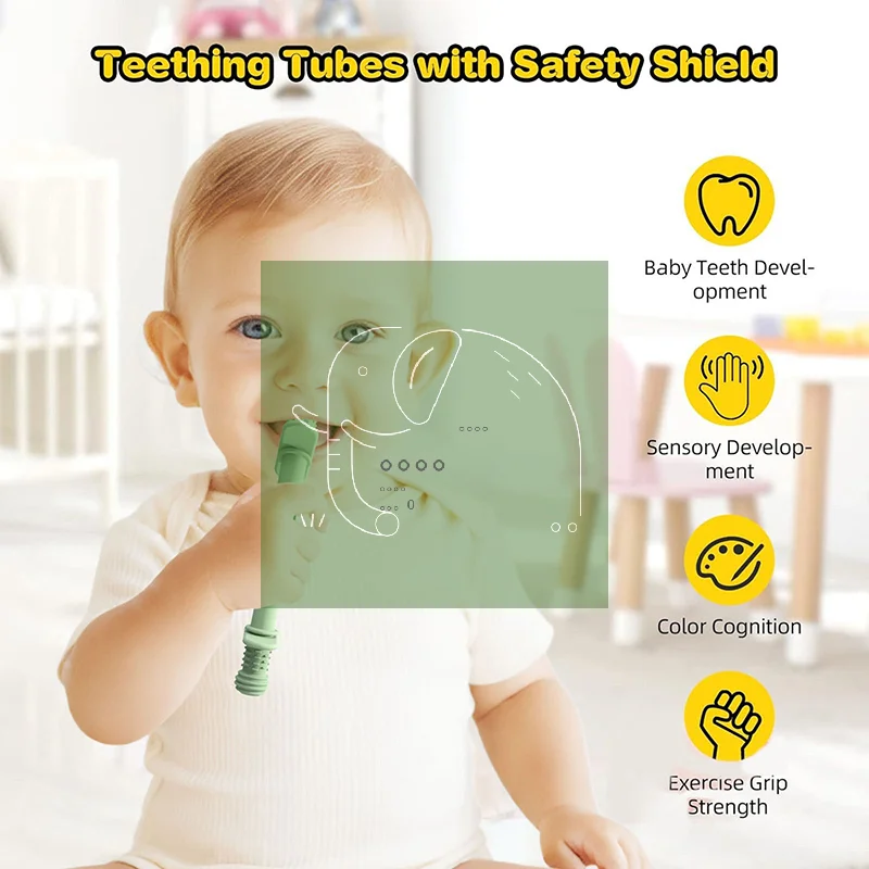 Kid Chewing Tube Infant Chew Teething Toys Speech Therapy Teeth Massager Children Speak Oral Rehabilitation Training Talk Tools