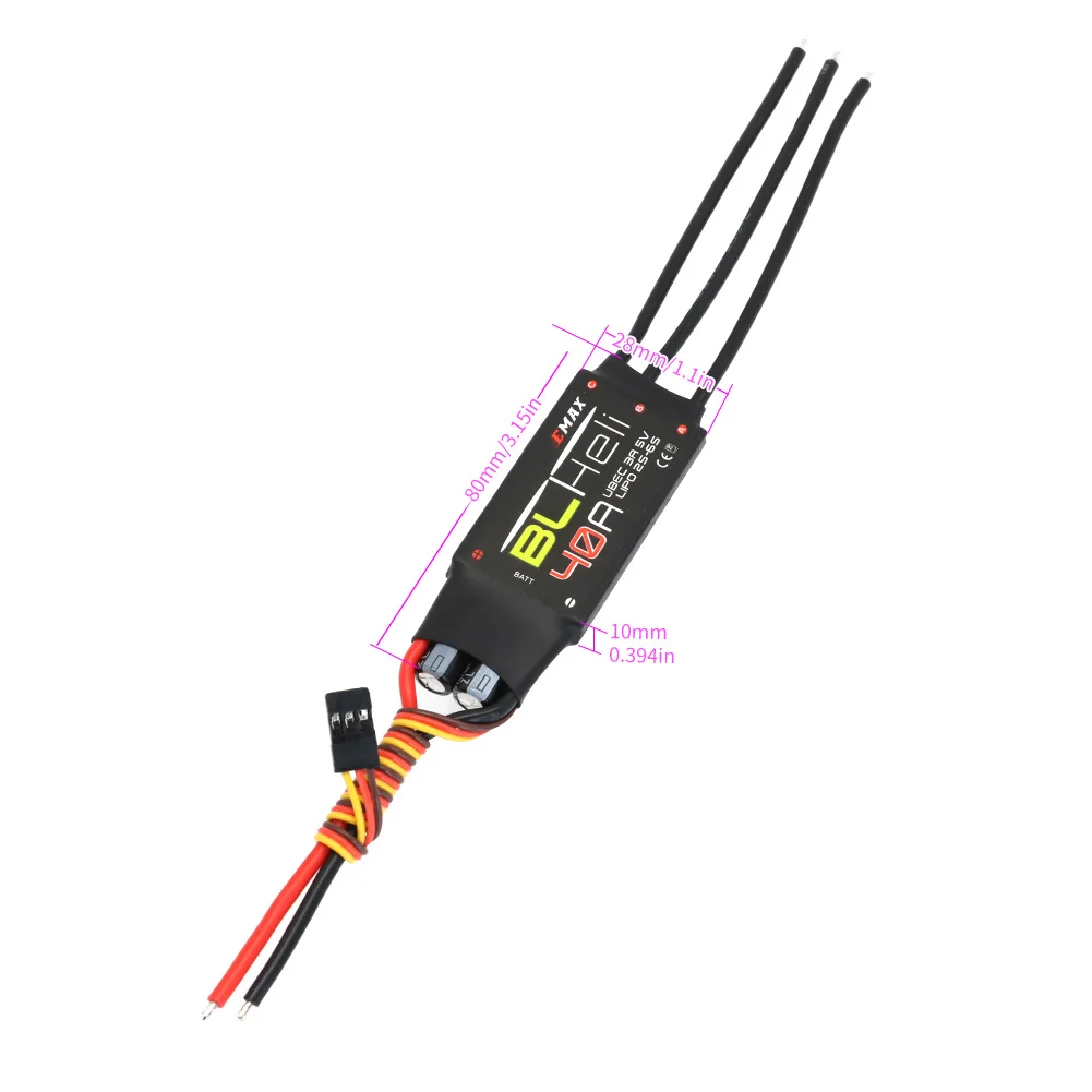 EMAX BLHeli 80A 60A 50A 40A 30A 20A 12A ESC für RC Multirotor Flugzeug Starrflügel FPV Racing Drone QAV250 QAV210 DIY Teile – Detail 14