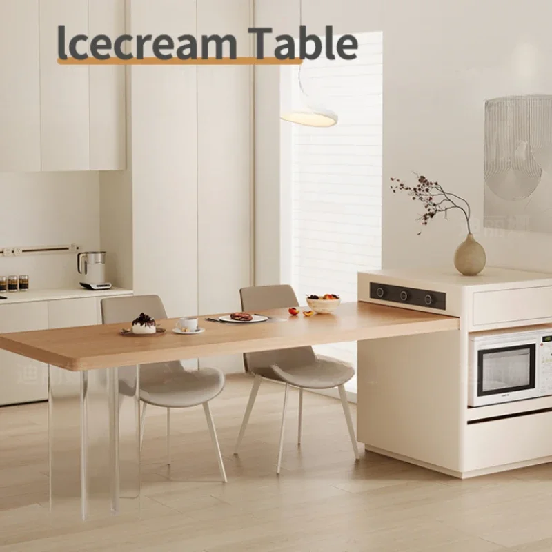 

Socket White Dining Tables Wooden Luxury Storage Island Kitchen Extendable Tables Chairs Set Modern Mesas De Comedor Furniture