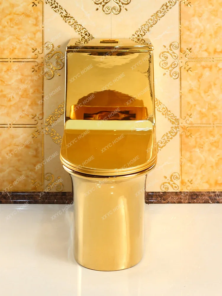 Golden Toilet Creative Personality Art Bar Pumping Toilet Siphon Color Deodorant Toilet