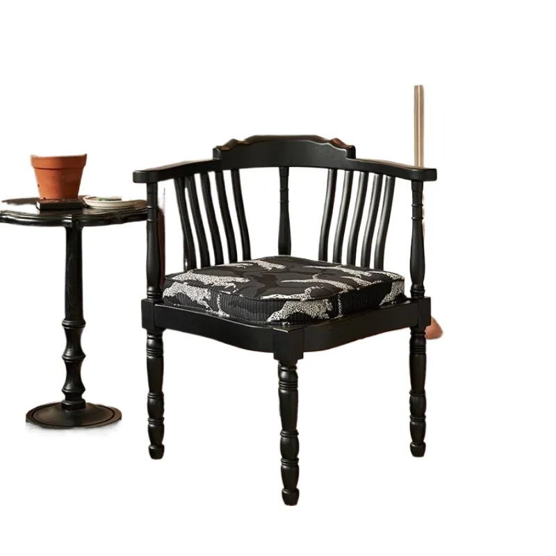 

French retro designer balcony casual chair, bedroom makeup decorative chair