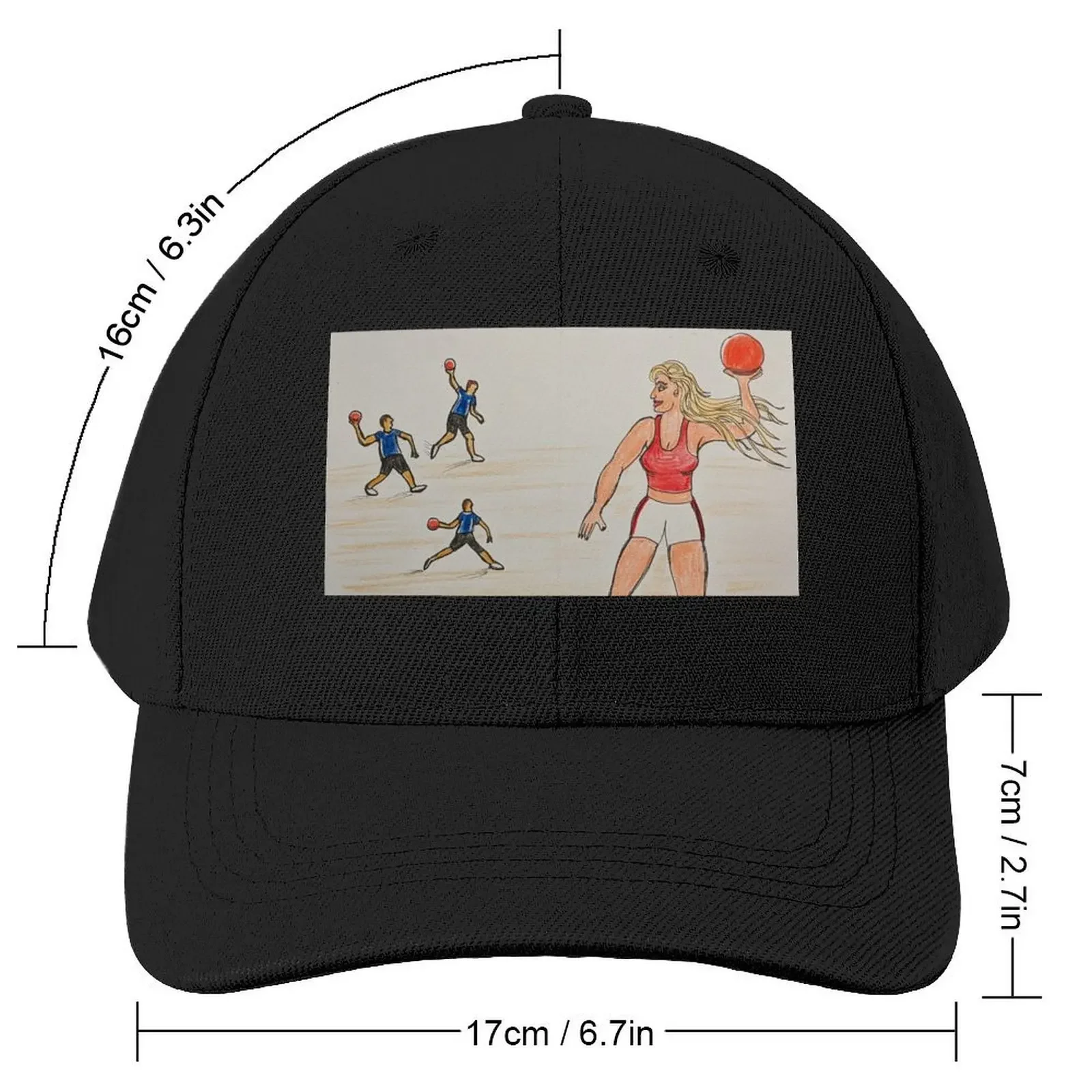 Dodgeball Battle Baseball Cap Big Size Hat Sunscreen Men Women's