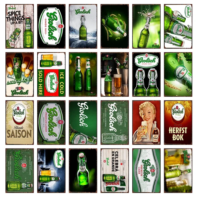 [ DecorMan ] Grolsch Beer Netherland TIN SIGN Custom Wall Painting PUB Room Decor LTA-24