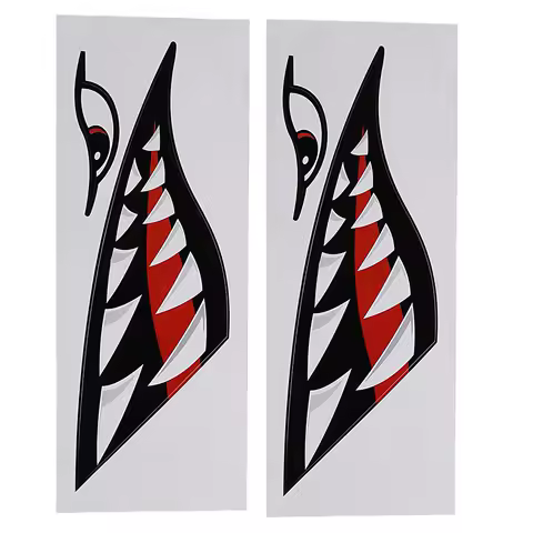2pcs Waterproof DIY Funny Shark Teeth Mouth Sticker Decal Car Kayak Boat Truck Decoration