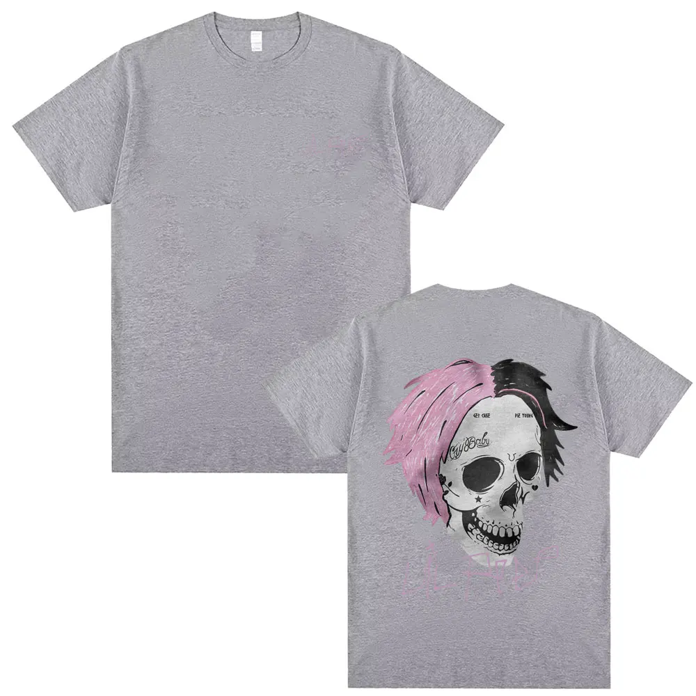 Rapper Lil Peep Cry Baby Skeleton Graphic T-shirt Men Women Clothing Fashion Oversized Hip Hop T Shirts Men's Vintage Streetwear