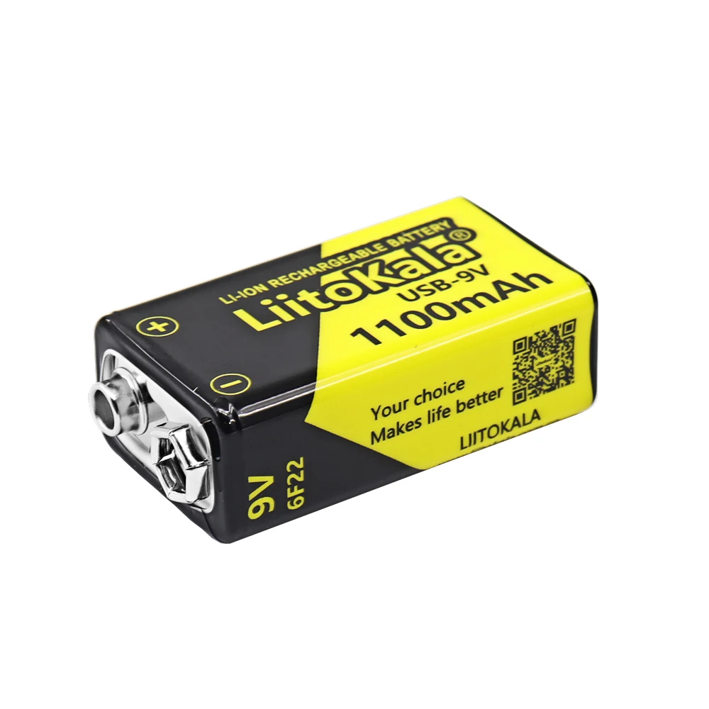 1-20PCS LiitoKala USB-9V 1100mAh li-ion Rechargeable Battery Type-C USB 6F22 9V Battery for RC Helicopter Model Microphone Toy