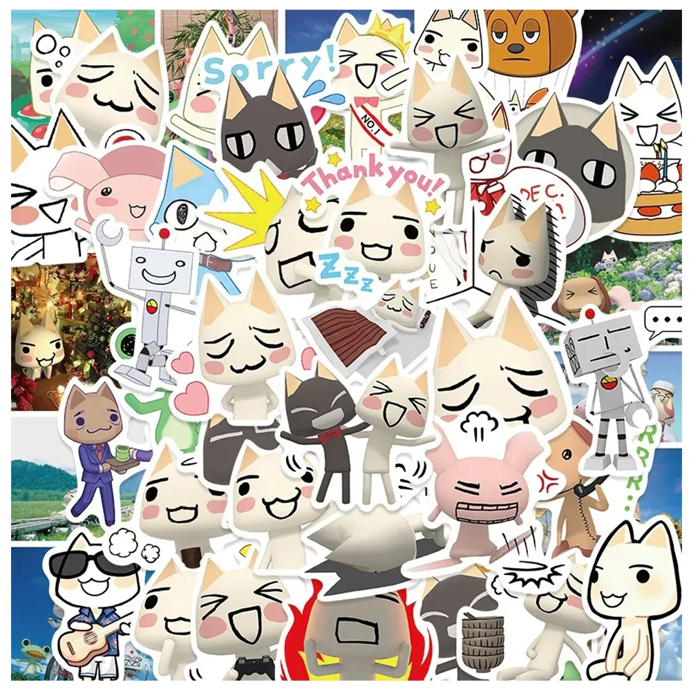

10/30/50pcs Cartoon Toro Inoue Cat Stickers Aesthetic Kawaii Decoration Decals Waterproof DIY laptop Guitar Skateboard Sticker