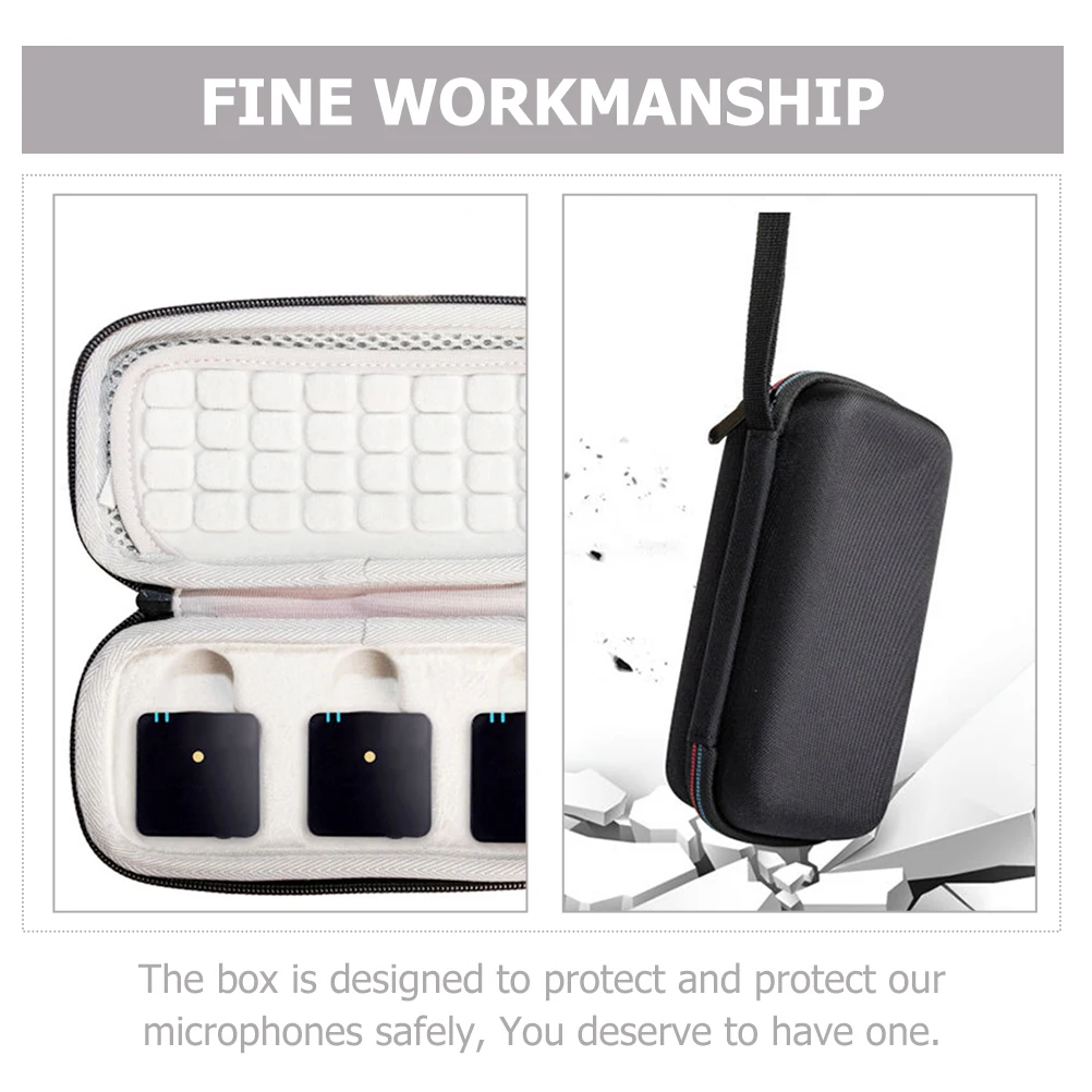 

Microphone Case EVA Cotton Protective Storage Pouch Hard Shell Drop Resistant Durable Bag Wireless Mic Travel Accessories