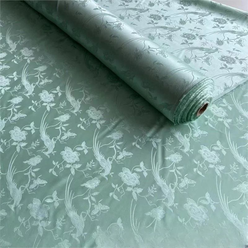 

Summer 22 momme jacquard Sambo satin silk fabric new Chinese-style Hanfu cheongsam dress