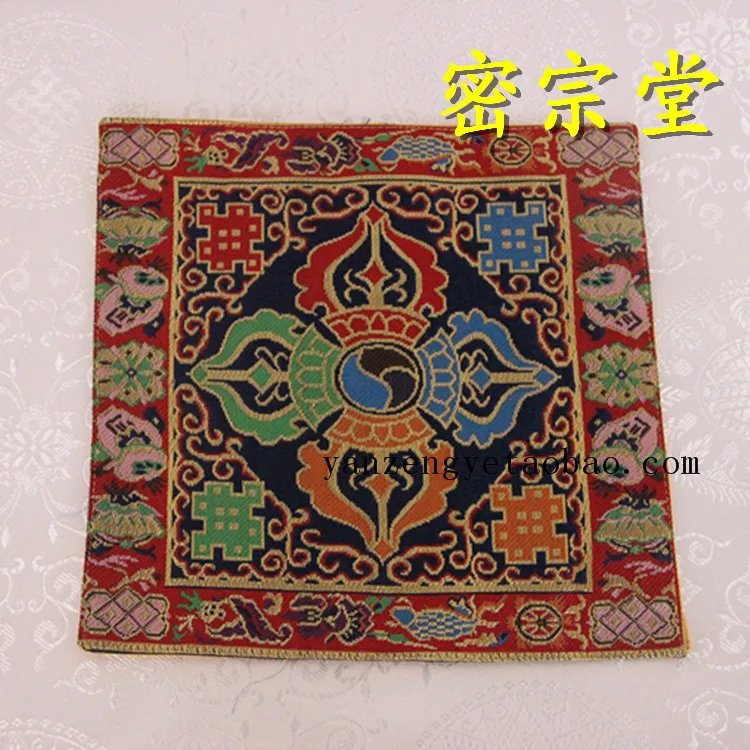 1PCS Tibet ethnic characteristics Buddhism woven decorative jacquard brocade fabric  / King kong figure /bibcock/ 21.5*21.5cm