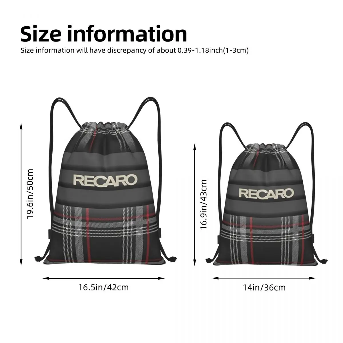 Tartan Plaid Recaros Backpacks Multi-function Drawstring Bundle Pocket Sundries Bag Book Bags for Travel School view 6