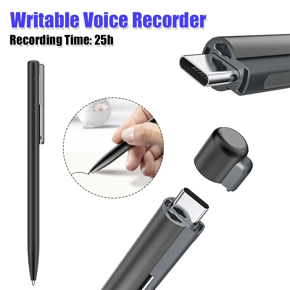 

Умное устройство для записи звука HD с шумоподавлением, цифровые ручки для записи голоса с зажимом, записывающее устройство в форме ручки 1536 кбит/с, информационное хранилище