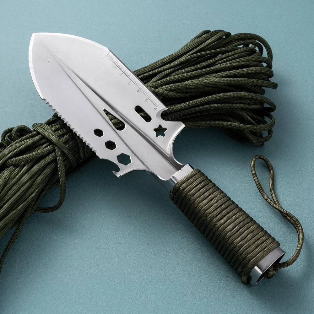 Camping Survival Shovel Multifunctional Stainless Steel Portable Engineer Shovel Outdoor Garden EDC Equipment