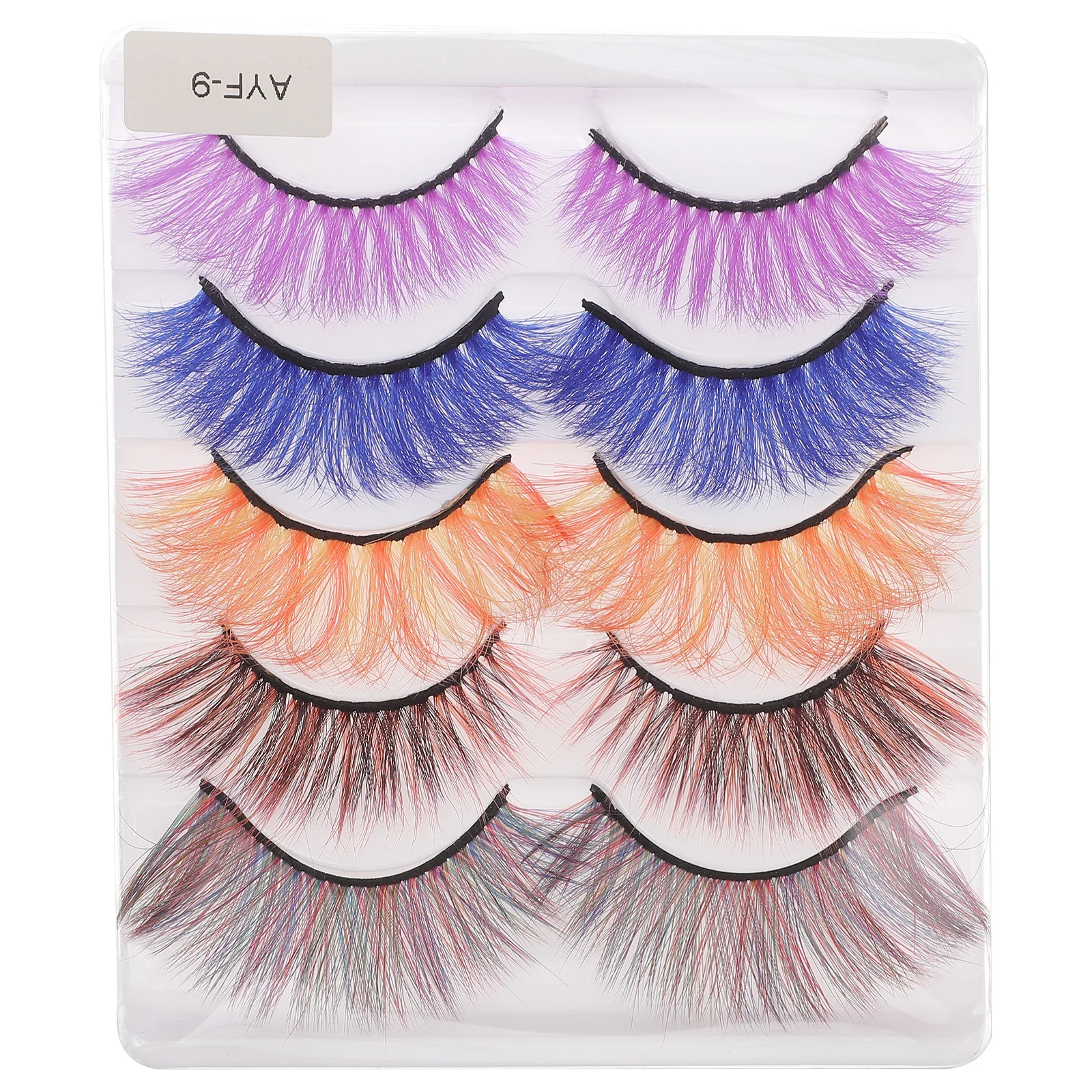 5 paires de faux cils colorés Extensions de faux cils 3D naturels pour fête quotidienne Cosplay maquillage cils faux cils