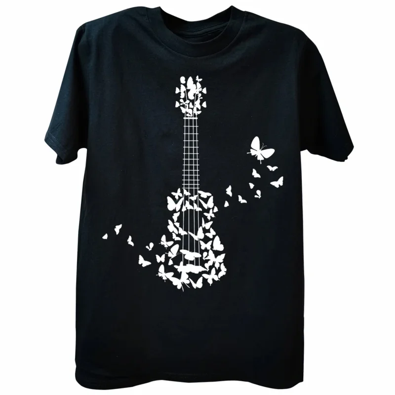 Novelty Ukulele Instrument with Beautiful T Shirts Music Classic Ukeaholic Cotton Streetwear Short Sleeve Gifts T-shirt Men