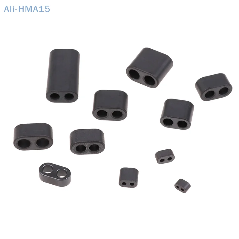 10Pcs RF Ferrite Double Holes RF Magnet RF Accessories 11 Sizes nickel-zinc Hollow Magnetic Ring Aperture 1-5mm Long 1-25mm