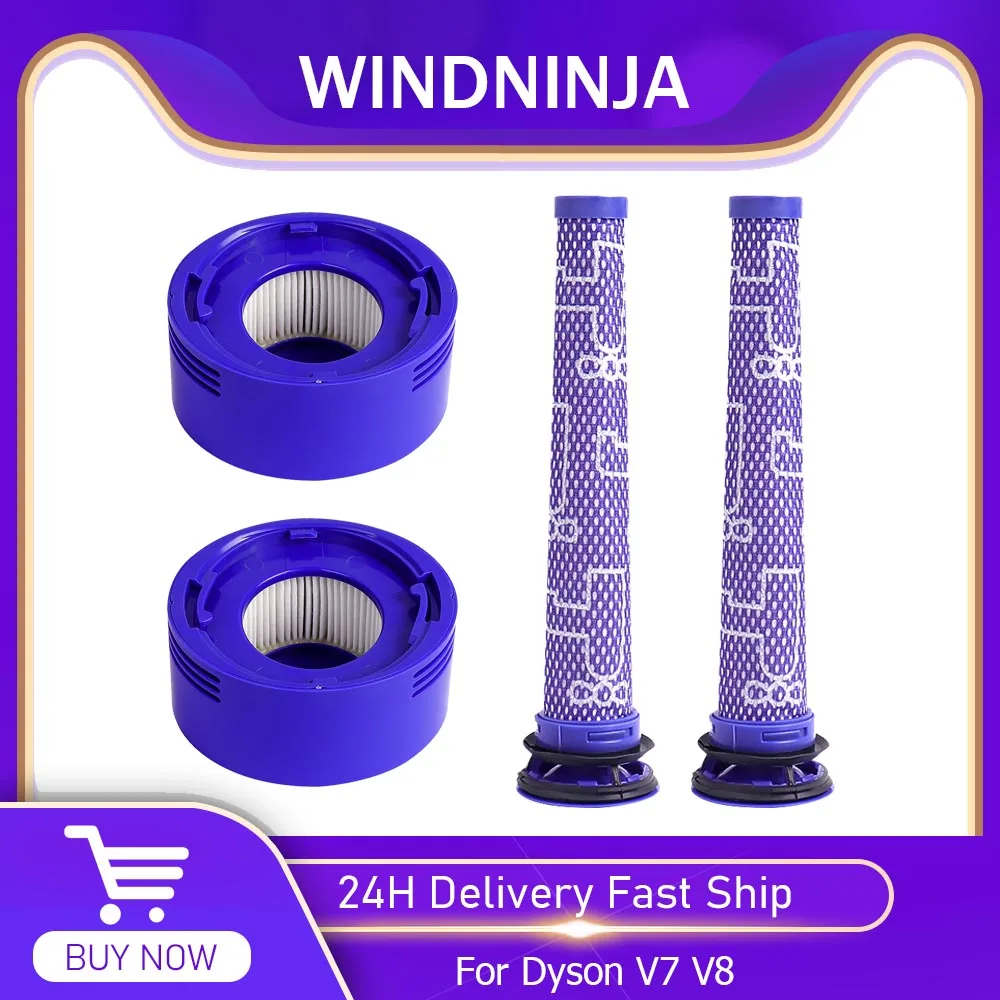 Kit de fixation de filtre pour aspirateurs sans fil Dyson V7 V8, accessoires pré-filtre et post-filtre HEPA, pièces de rechange
