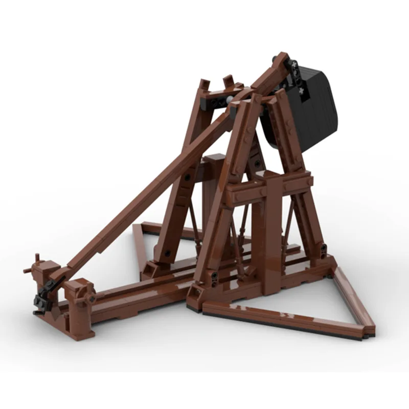 MOC-122615 Medieval Trebuchet Bricks Model Medieval Ancient Military Chariot Building Blocks Set Educational Toys For Gift