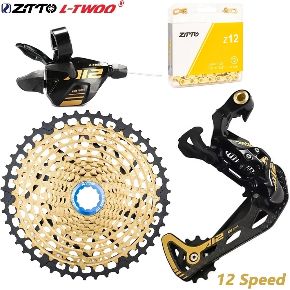 

ZTTO 12 Speed MTB Groupset 1X12 Shifter Carbon Cage Derailleur 12V Sprocket K7 Ultralight Full Steel Cassette 12S Gold Chain