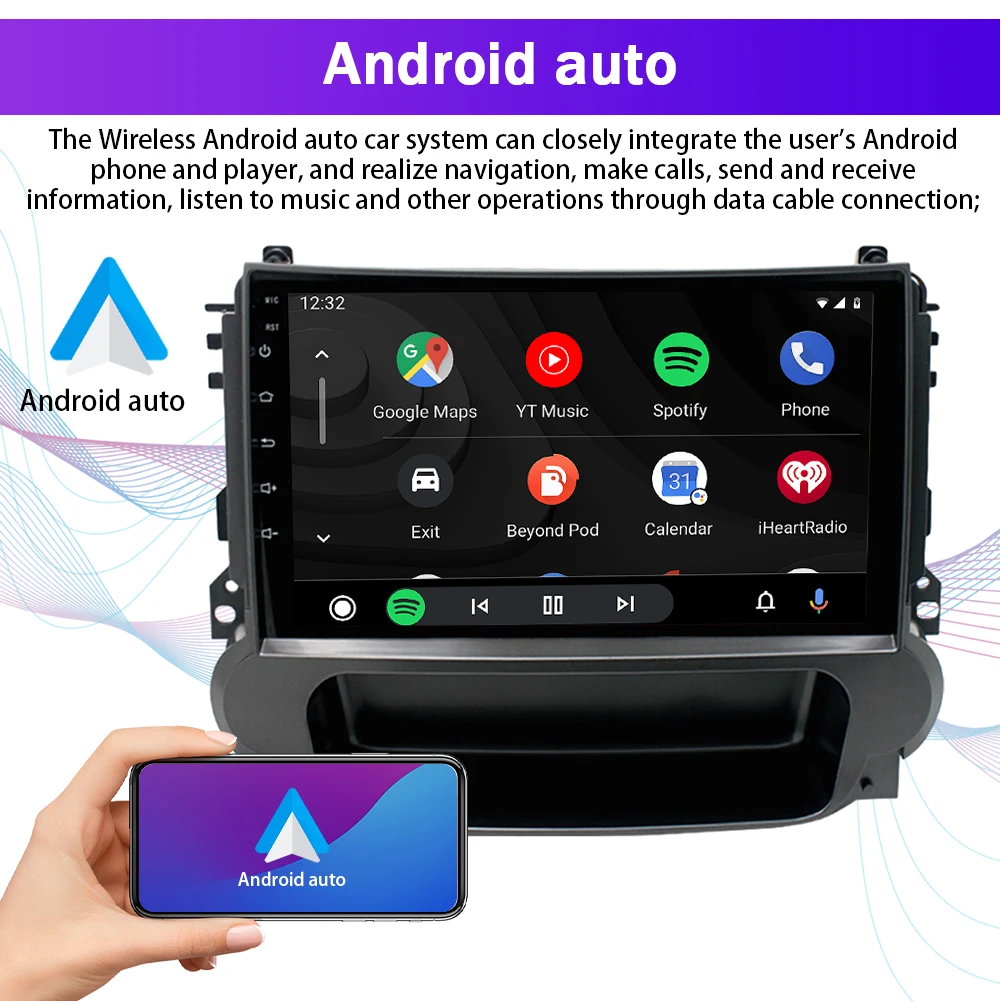 Auto GPS Navigator 9 inch Carplay Car Stereo Radio GPS Navi WIFI Compatible for Malibu 2011-2015 Android 13