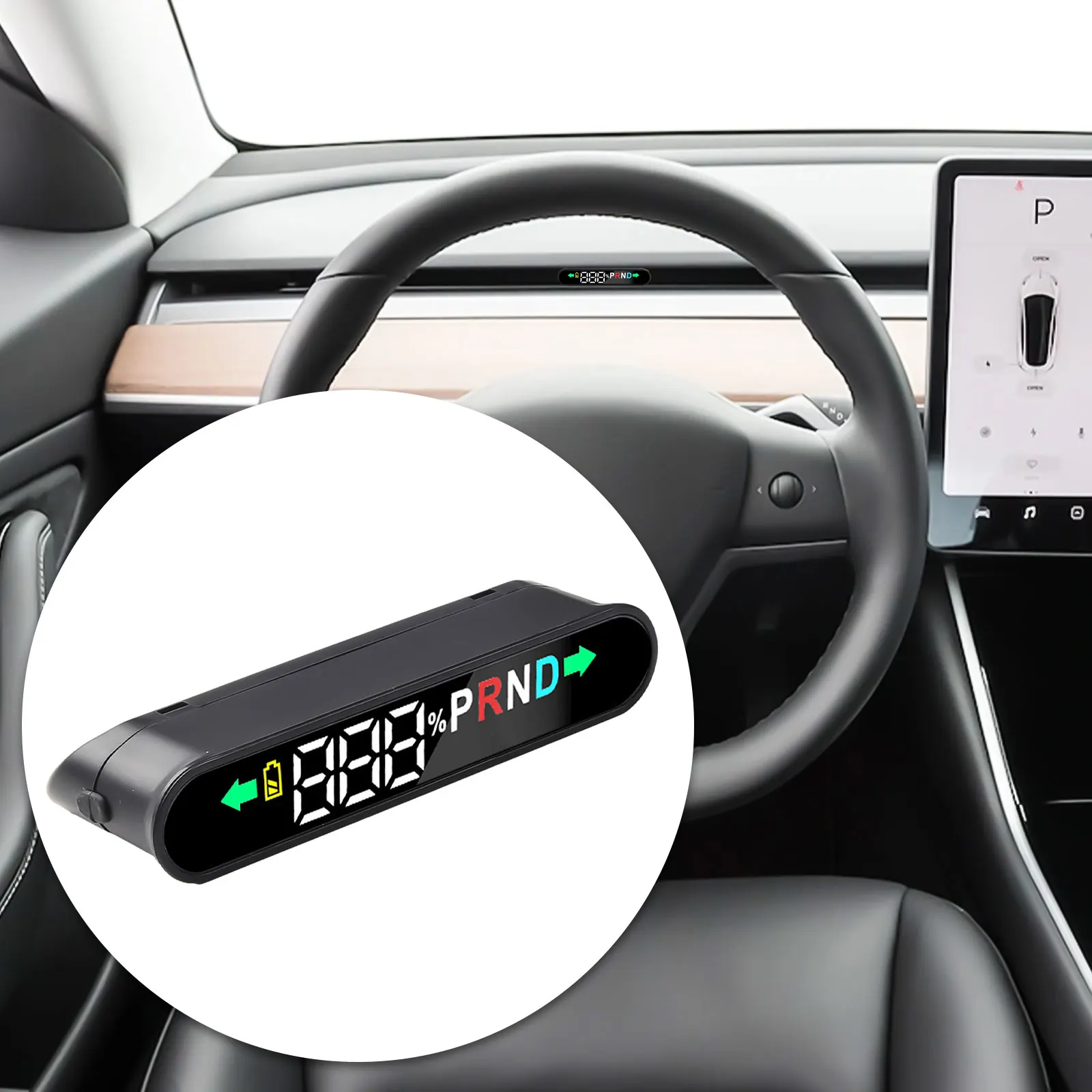 2024 Car HUD Head Up Display For Tesla Model 3 Mode Y Electronic Speedometer Signal Gear LCD Screen High-Definition Waterproof