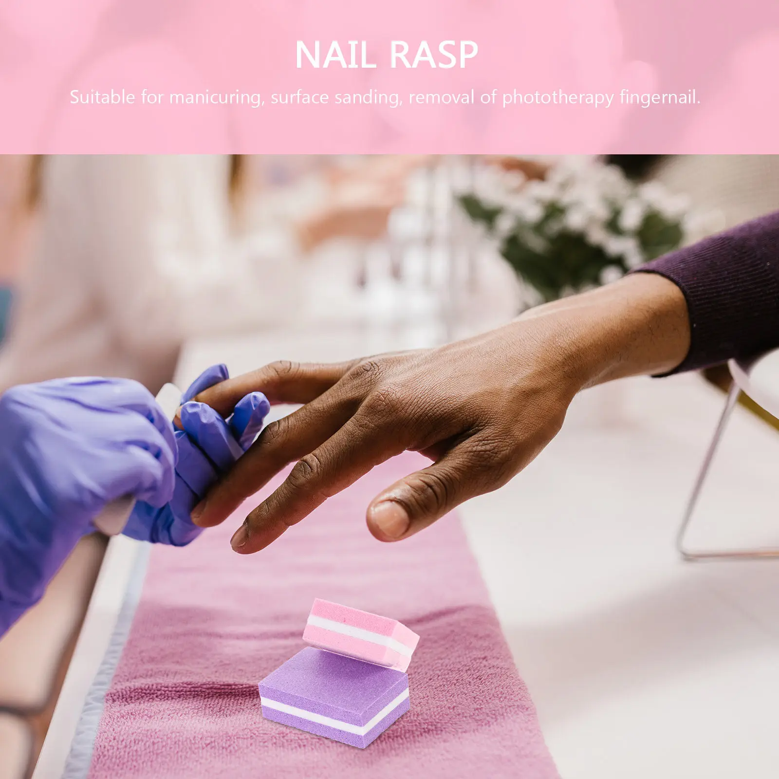 50Pcs Nail Rasp Sanding Blocks Manicure Files Grinding Cubes Nail Art Tool Professional Salon Use Manicure File